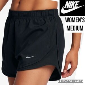 Nike Womens Shorts Tempo Black Dri FIT Running Athletic Drawstring Lined Size M